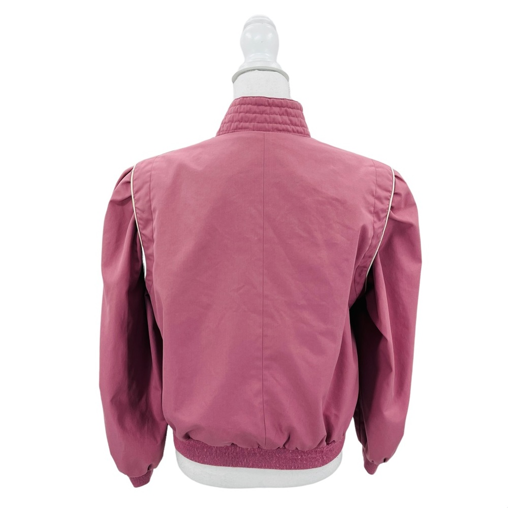 Vintage 80s Womens Bomber Jacket Coat Pink Windbreaker Size L - Picture 4 of 10